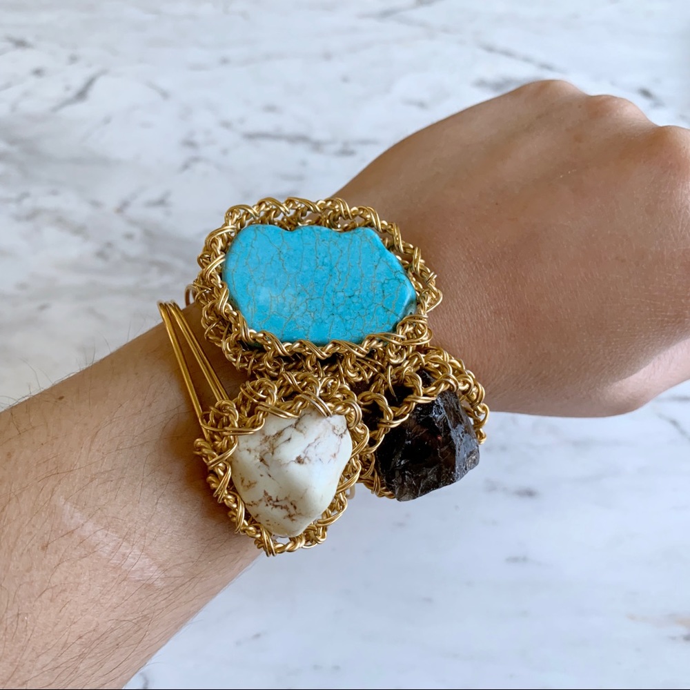 Handmade chunky adjustable wrist cuff